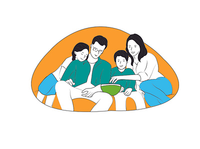 Family cartoon design graphic design illustraion illustration vector