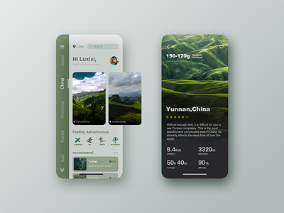 Interface designed for travel apps app design ui