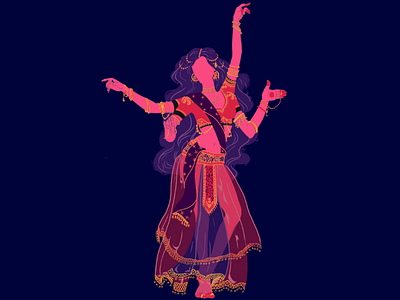 Indian Classical Dance illustration vector goddess