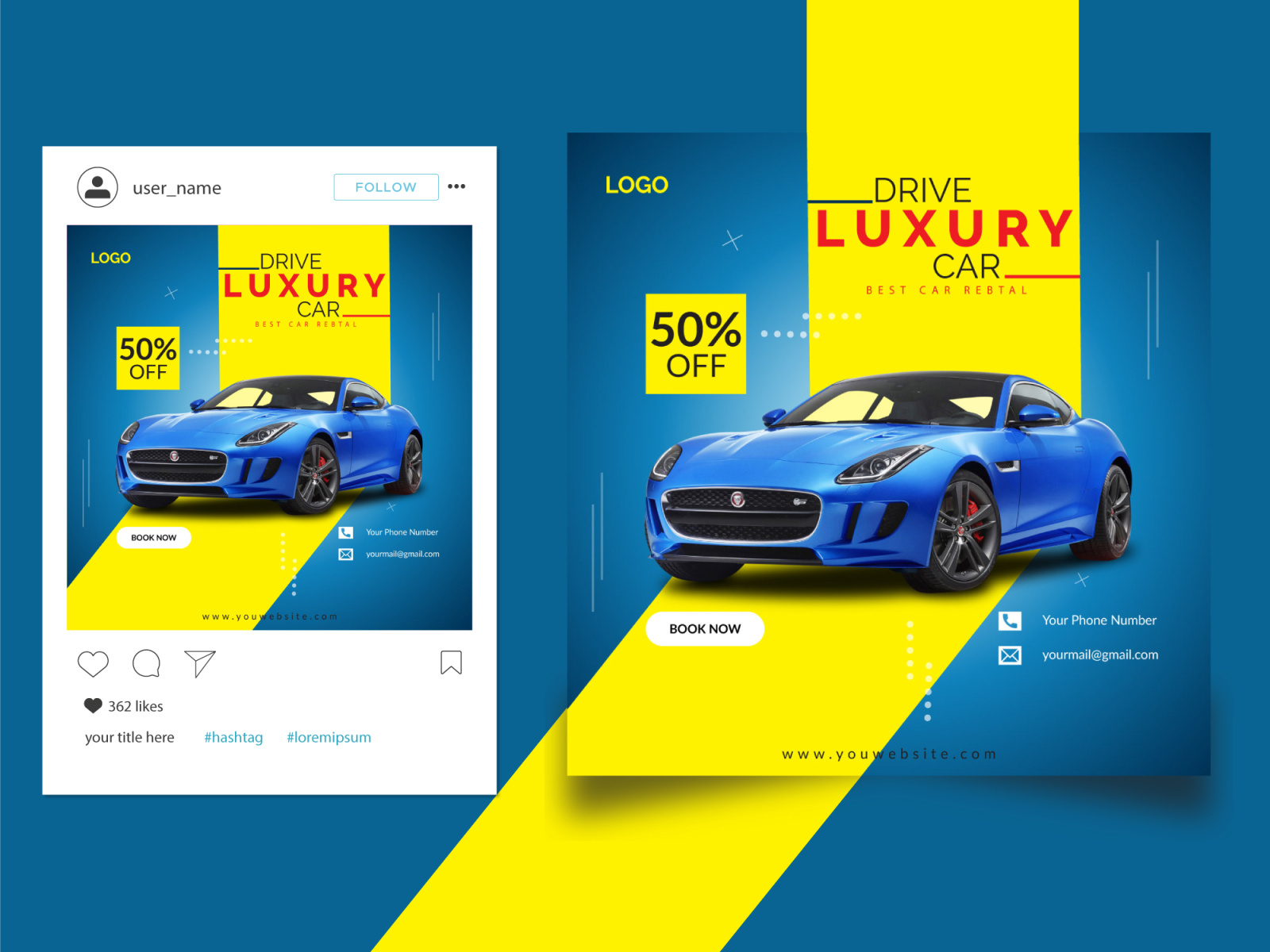 Luxury Car Rent Banner by GDAI Shovo on Dribbble