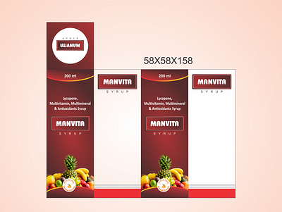 MANVITA antioxidant artwork artworks branding design flat food product minimal multimineral multivitamin packaging packaging design syrup vitamin vitamin syrup