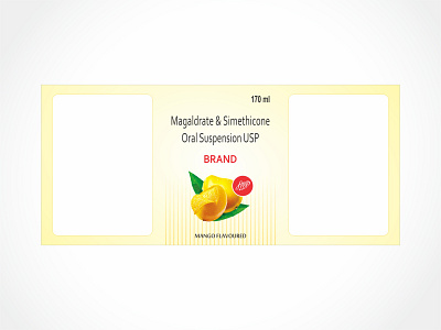 MEGALDRATE AND SIMETHICONE artwork artworks branding design flat mango flavoured megaldrate packaging packaging design simethicone suspension syrup