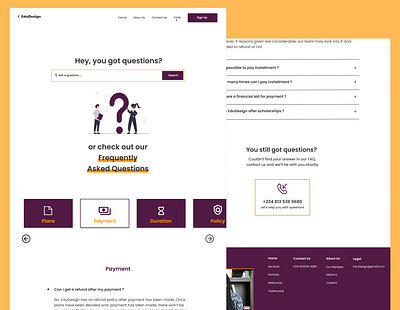 FAQ/Help page answers college contact us design education faq faq page help illustration question ui