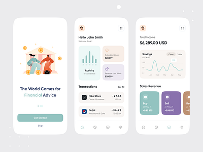 Finance App UI Design by Devignedge on Dribbble