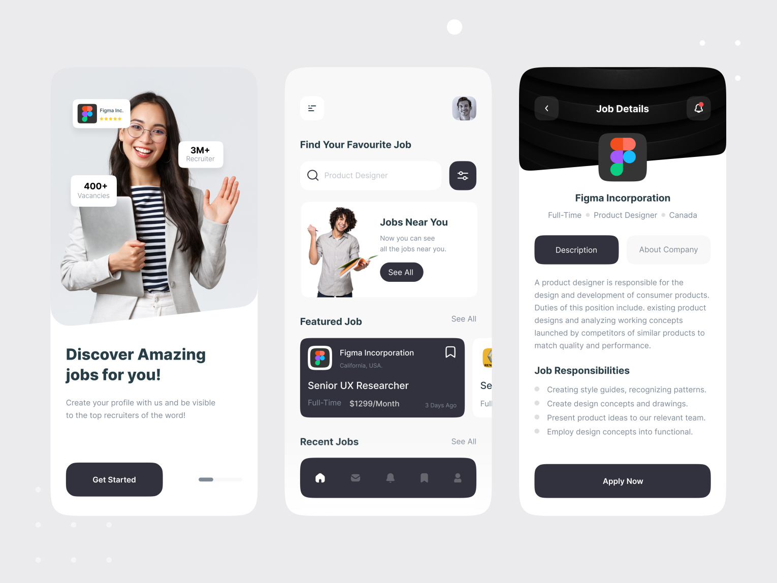 Job Finder Mobile App Ui Design By Devignedge Design Agency On Dribbble 7187