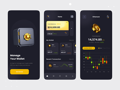 Crypto Mobile App UI Design app app ui binance bitcoin coin crypto crypto art crypto wallet cryptocurrency devignedge finance marketcap mhmanik02 nft product design tokens trade ui ux