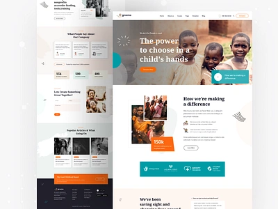 Charity & Nonprofit Website Landing Page agency agency website charity devignedge donate donation fundraiser insurance landing page landing page design mhmanik02 ngo non profit volunteer web ui website website design