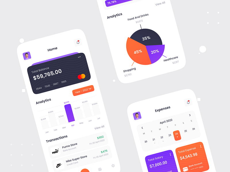 Expense Tracker Mobile App UI Design by Devignedge Design Agency on ...