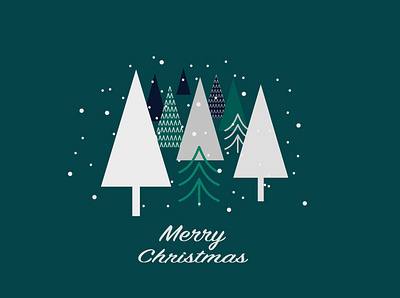 Christmas Postcard christmas tree design green illustration logo plant postcard ui vector
