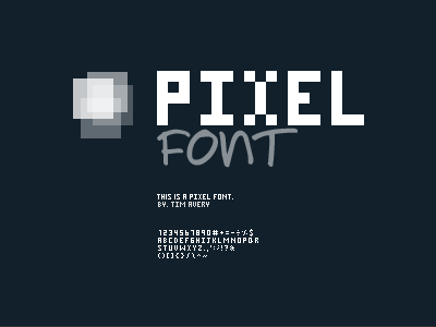 This is a Pixel Font blue design font pixel text white
