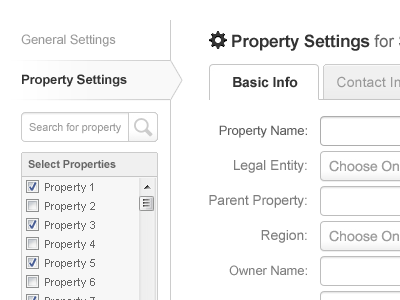 Interface for Settings