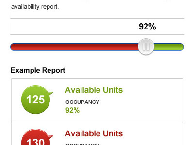 Settings for Report green interface ipad red settings ui ux