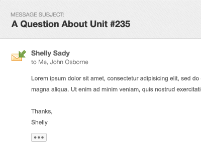 Message Layout email gray messages responses ui ux