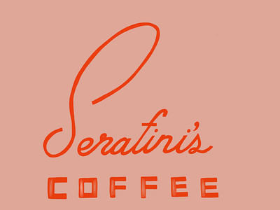 Serafini's Coffee Logo coffee shop ipad pro logo design procreate