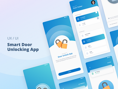 Smart Door Unlocking App 3d app mobile ui