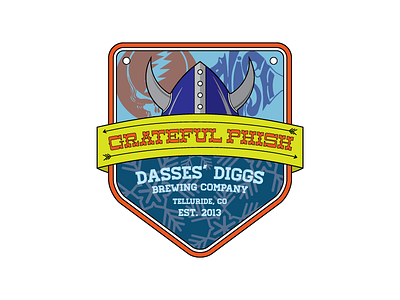 Grateful Phish 2 badge brew color design logo phish