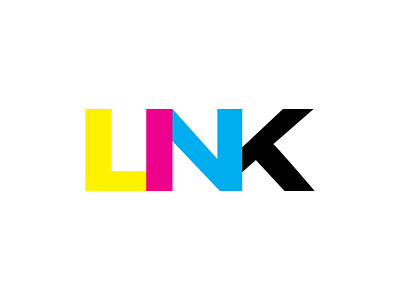 Link cmyk color link logo mark monogram type