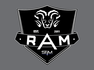 Ram Energy Drink badge design logo