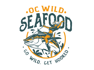 OC Wild Seafood: Logo Animation 2d animation after effects animated logo cowgirl fish logo logo animation motion graphics seafood vector animation