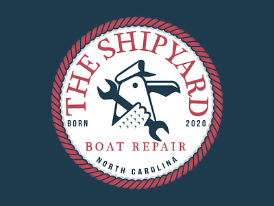 The Shipyard: Boat Repair Logo Animation 2d animation after effects animated logo boat logo logo animation motion graphics nautical ocean repair shop seagull vector animation