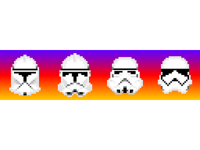 Star Wars helmet evolution pixel art pixel art star wars