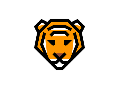 A Simple Tiger minimal simple thick lines tiger