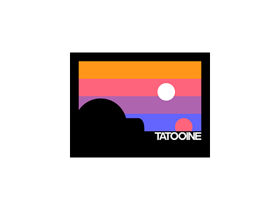 Tatooine sunset logo minimal star wars sticker sunset tatooine thick lines type