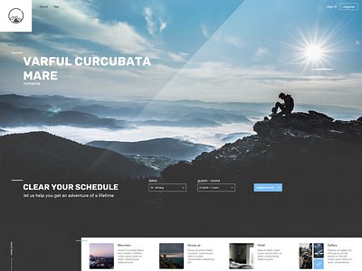 Varful Curcubata Mare | Exploration design hero mountain tour travel webdesign website