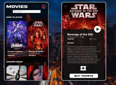 Movie App Concept adobe xd app app design flat illustration design movie app theatre ui ux