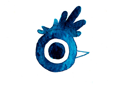 Roshomir blue character design childrens illustrations crow