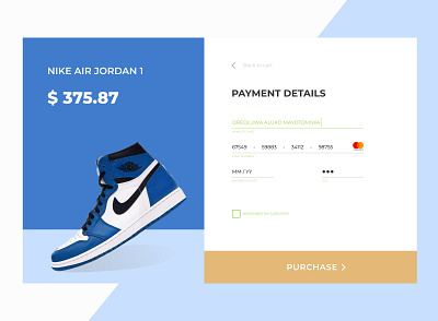 Check out Screen for E-commerce site blue and white checkout checkout page checkout screen ecommerce design figma figma design figmaafrica nike payment payment form sneaker sneakerhead ui webdesign