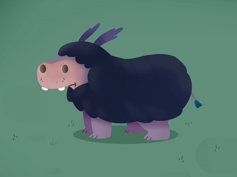 Hairy Hippo getting a hair cut animals animation artwork drawing game art gameart hippo illustration kids app kids game sketch sketchapp