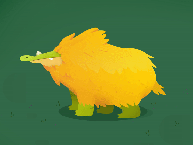 Hairy croc getting a haircut animal animated gif animation art artwork characterdesign characters croc crocodile design drawing game art gameart illustration indygame kids game sketch