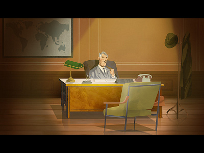 Agent A: Boss' office apps art artwork characterdesign characters gameart illustration indygame sketch