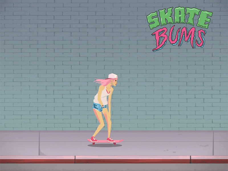 Skate Bums - trick sprite #1 animated gif animation drawing gif illustration kickflip skate skate bums skateboard skateboarding skating sketch