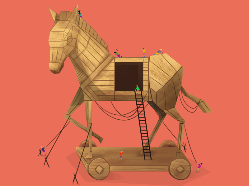 Trojan Horse animation animals animated gif animation drawing horse illustration photoshop sketch trojan wood