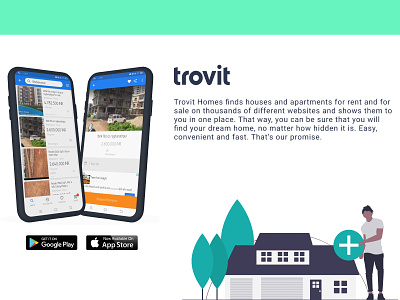 Trovit - Real Estate App | App Design (Case Study) development graphic design illustration logo mob mobile app on demand app ui ux design