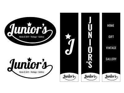 Junior's gallery and boutique branding design logo