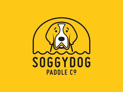 Soggydog dog logo mark paddle