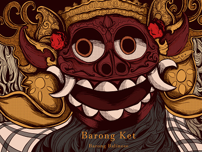 Illustration Barong Ket from Bali Island design graphic design illustration