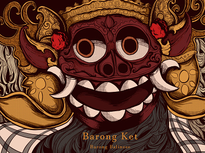 Illustration Barong Ket from Bali Island