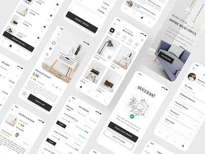 Full Furniture App - Minimal Concept clean design ecommerce figma furniture app minimal mobile app mobile app design ui ui design
