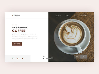 Coffee Website Design branding clean design coffee figma ui ui design web design