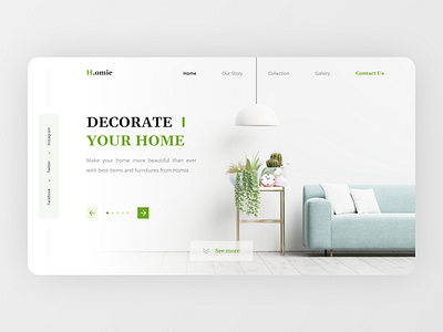 Minimal Home Decoration Shop Website clean design decoration design figma minimal ui ui design web design