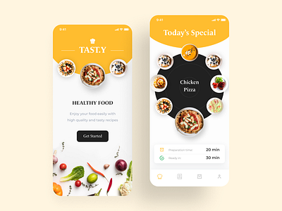 Tasty Food App Concept clean design design figma food app mobile app mobile app design ui ui design