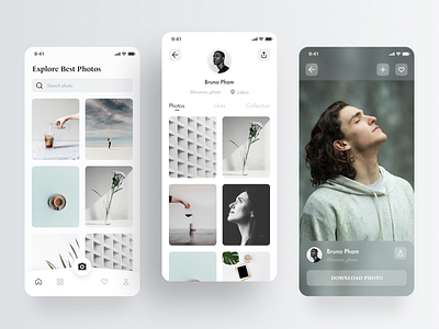 UI Concept - Sharing Photo App clean elegant minimal mobile app photo app ui ui design ui ux