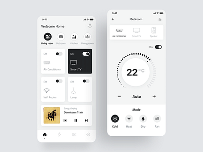 UI Concept - Smart Home App clean design elegant minimal mobile app mobile app design smarthome ui ui design