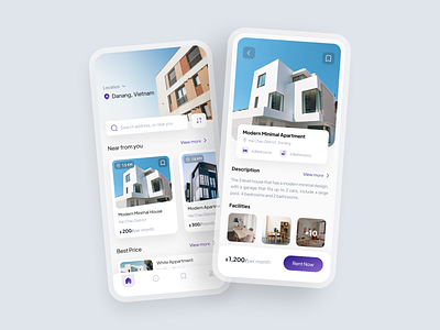 UI Concept - Renting Apartment Mobile App clean design elegant minimal mobile app mobile app design real estate real estate app ui ui concept ui design ux uxui
