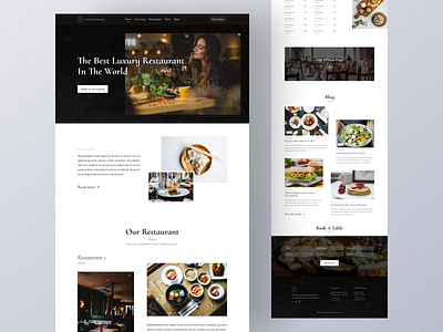 UI Concept - Restaurant Landing Page Concept clean design elegant landing page minimal restaurant ui ui design uxui web design
