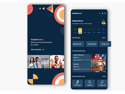 Movie Screen adobe xd art clean mobile app mobile ui